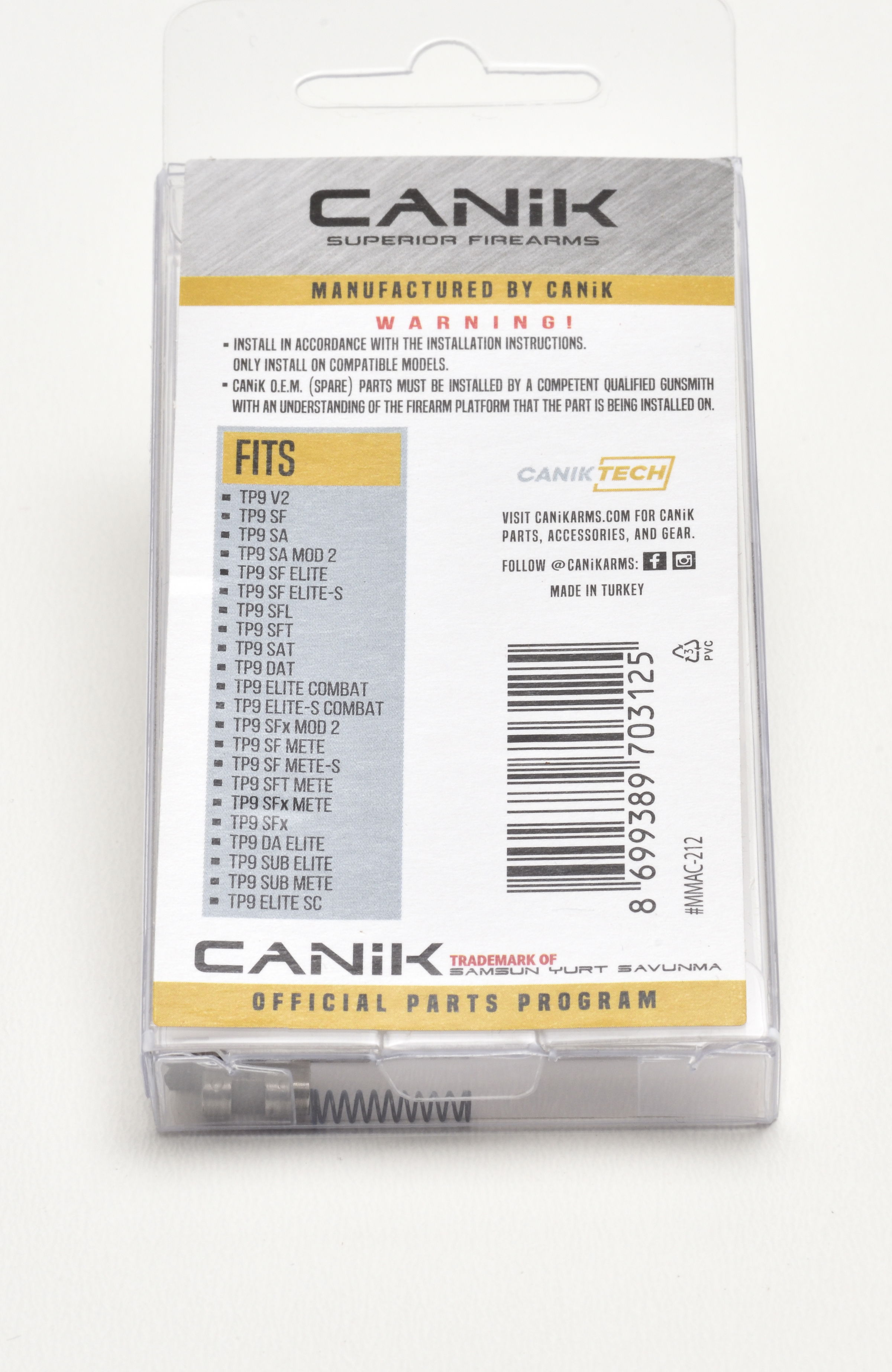 Canik Schlagbolzen-Block Baugruppe, inkl. Feder, alle TP9